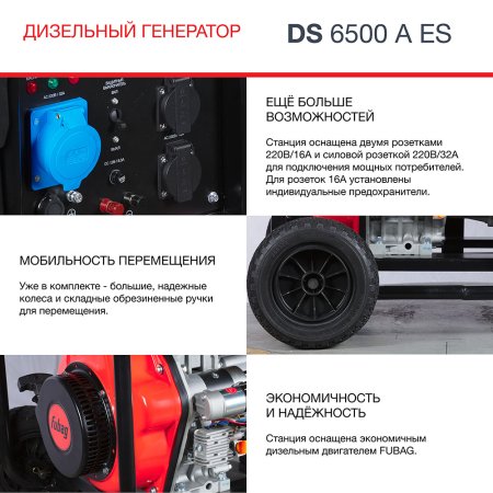 FUBAG Дизельный генератор с электростартером и коннектором автоматики DS 6500 A ES в Пензе фото