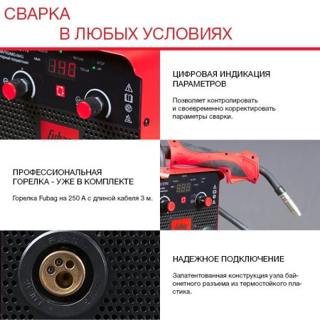 FUBAG Сварочный полуавтомат IRMIG 180 SYN с горелкой 250 А 3 м в комплекте в Пензе фото