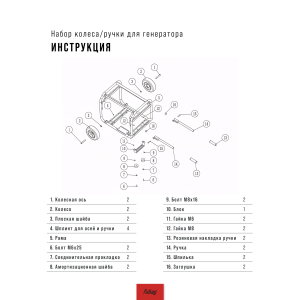 Комплект колес и ручек для генераторов FUBAG в Пензе фото
