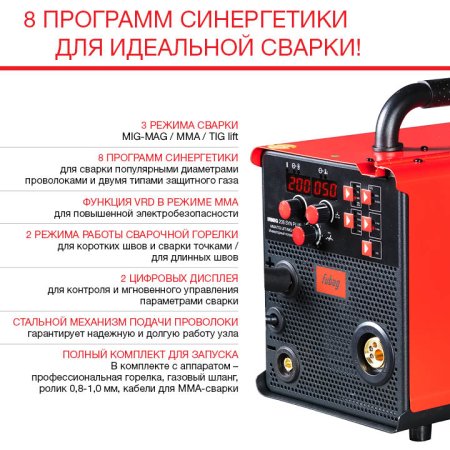 FUBAG Сварочный полуавтомат IRMIG 208 SYN PLUS c горелкой FB 250 3m в Пензе фото