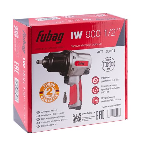 FUBAG Пневмогайковерт ударный IW900 1/2 дюйма в Пензе фото